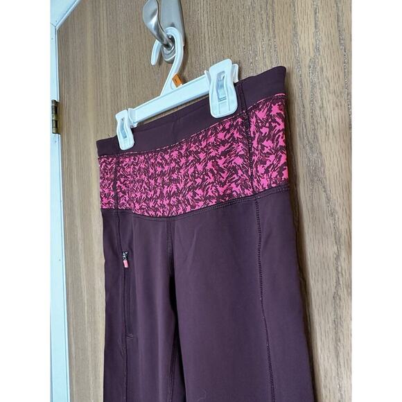 Lululemon Women's Leggings Sz 2 Maroon‎ Abs Control Butt Lift Compression Pocket - Picture 4 of 6